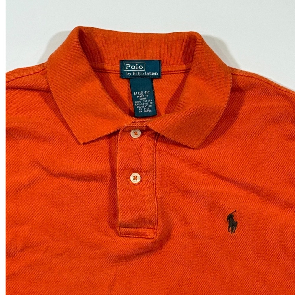 Polo Ralph Lauren Polo Shirt Kids‎ M 10-12 Orange Short Sleeve Pique Cotton Pony